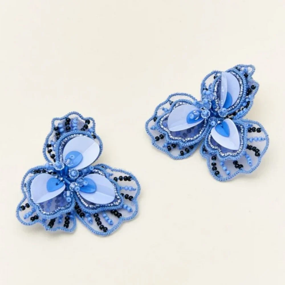 🌺 NEW Mignonne Gavigan Poppy Flower Stud Earrings in Periwinkle Blue 🌷 - Picture 5 of 5